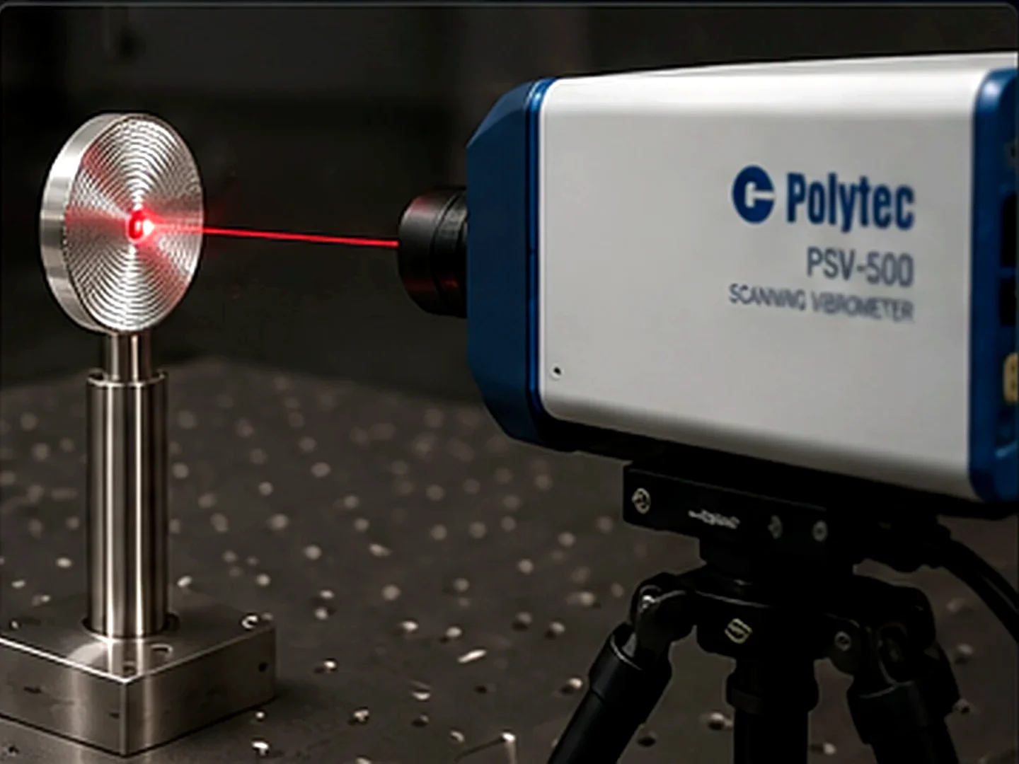 Laser displacement measurement using a retroreflector on a precision test fixture